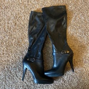 Nine West black leather boots